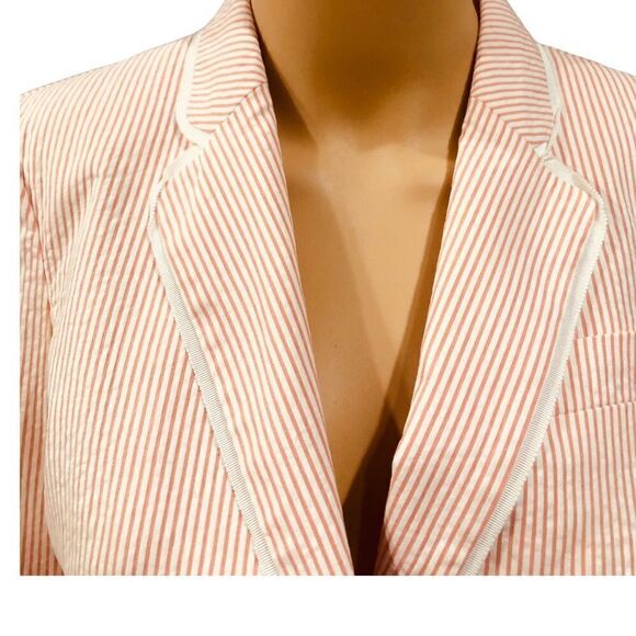 Brooks Brothers Stellita Fit Coral Striped Women’s Blazer Jacket NWOT - Picture 2 of 14